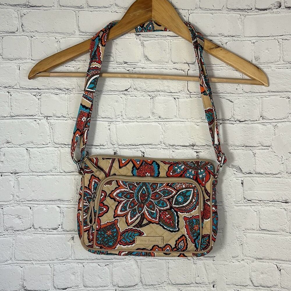Vera‎ Bradley Mesa Red Small Quilted Cotton Paisley Shoulder Bag
